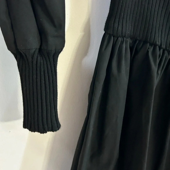 NWT En Saison Black Ellen Ruched Combo Dress Anthropologie Sm Holiday Cocktail - Picture 5 of 12